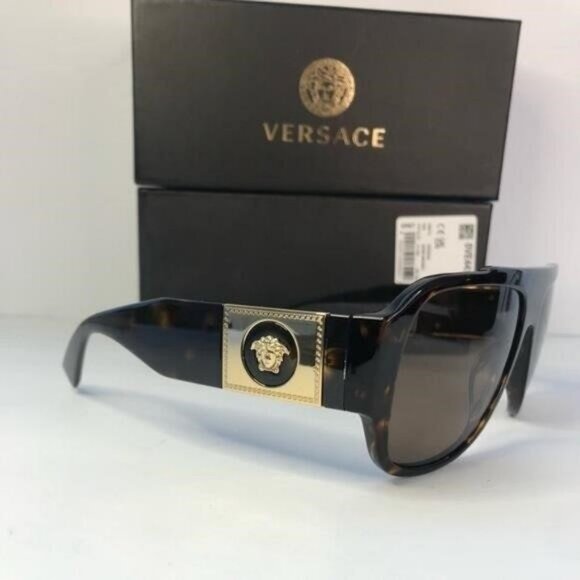 💯 - New Authentic Versace VE4436U Havana Dark Brown Sunglasses - Picture 1 of 12